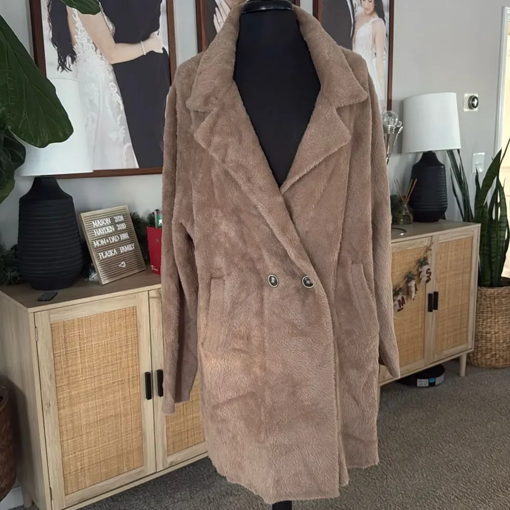Karen Kane Sweater Coat in Camel - Picture 6 of 11